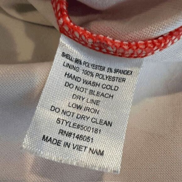 Monteau Los Angeles Mini Dress Coral Floral Print Strappy Stretchy Size Medium - Picture 7 of 11